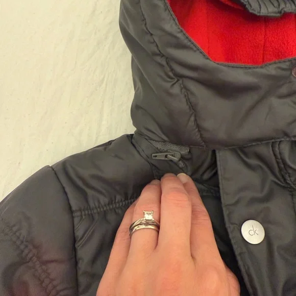 Calvin Klein Jeans Red and Black Hooded Jacket - Picture 9 of 9